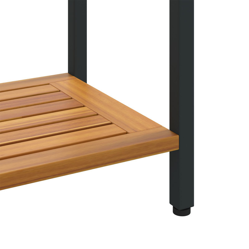 Rectangular Outdoor Buffet & Console Table, 75cm H x 80cm W x 35cm D, Black