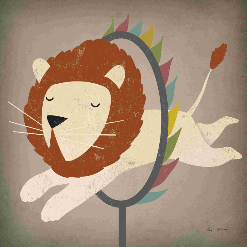 Lion de cirque, H 12 po x l 12 po