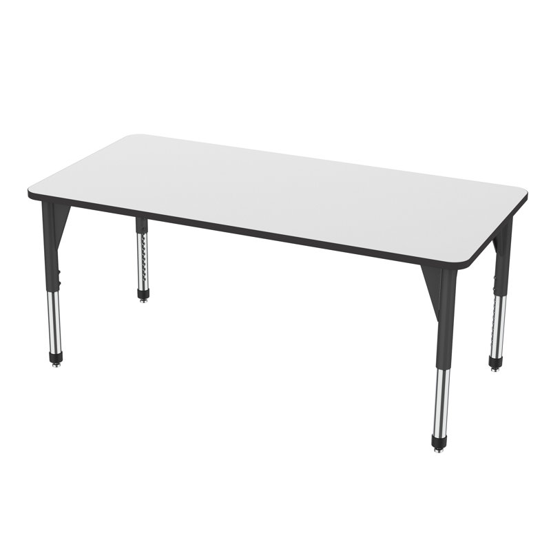 Table d'activité rectangulaire à hauteur réglable Premier Series, H 31 po x L 72 po x l 36 po, Noir, Chêne solaire
