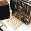 Porte-disques 9 fentes, rangement pour disque vinyle de bureau pouvant supporter jusqu'à 30 Lps, porte-magazines en métal