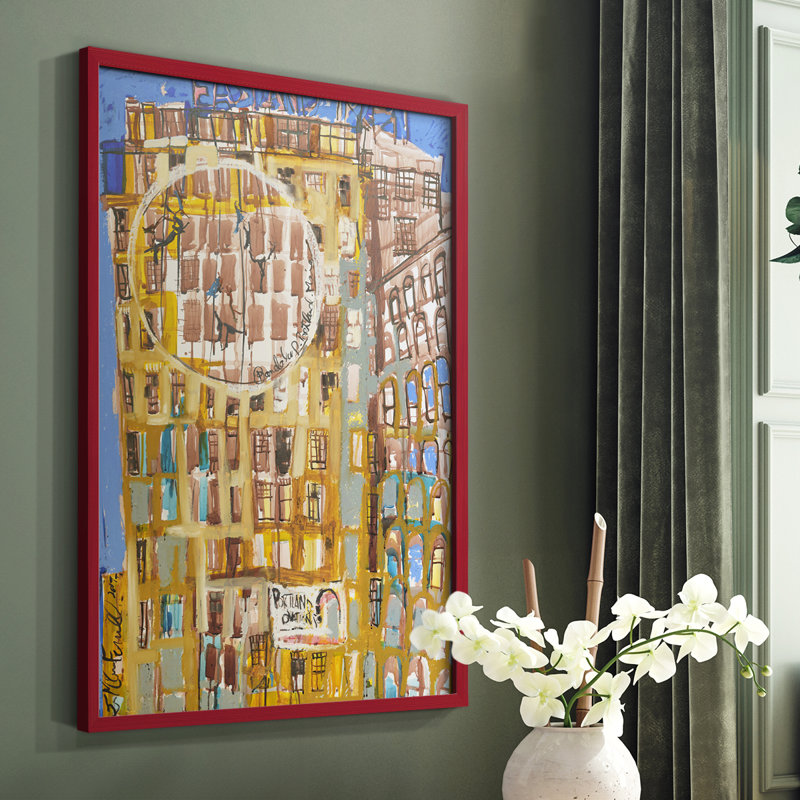 Bandaloo II, reproduction encadrée - bois massif, Rouge, H 10 po x l 8 po