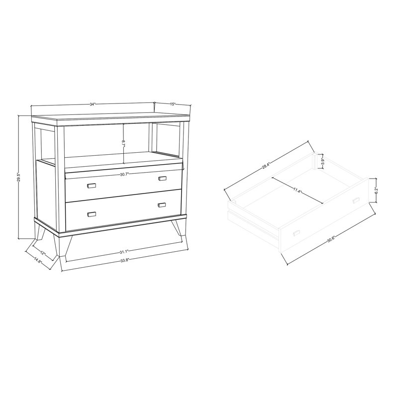 Aditya 34'' W Solid Wood Nightstand, Black