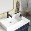 Une touche d'élégance discrète pour votre salle de bain — Vasque rectangulaire en céramique blanche émaillée, 48 x 38 x 13 cm, à poser avec trop-plein, un élément raffiné de votre meuble-lavabo.