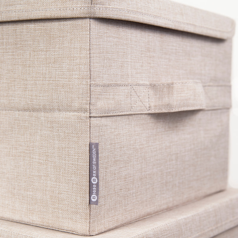 Soft Storage Fabric Box, 9.8" H x 17.7" W x 13.4" D, Beige