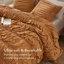 Ensembles de literie luxueux en microfibre brune, grand, avec motif froncé romantique