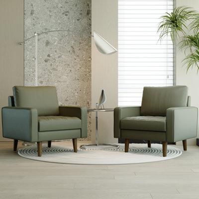 Bridgeview 32" Square Square Arm Accent Chair, Sofa Chair, Gray Set of 2
