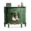 Green Solid + Manufactured Wood Half-circle Console Table