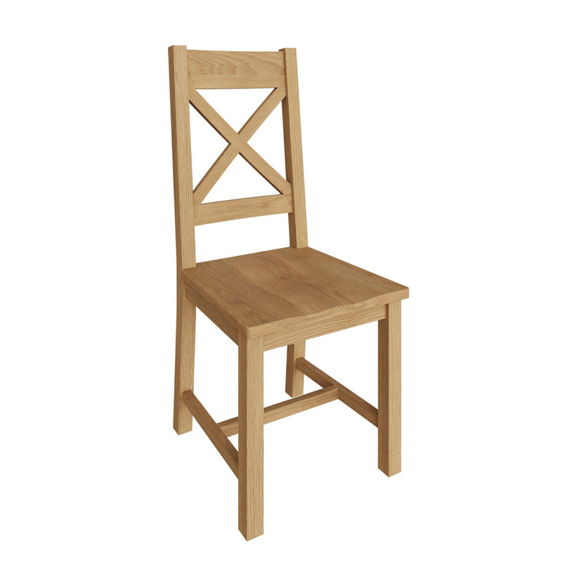Oakham Cross Back Chair Wooden Seat