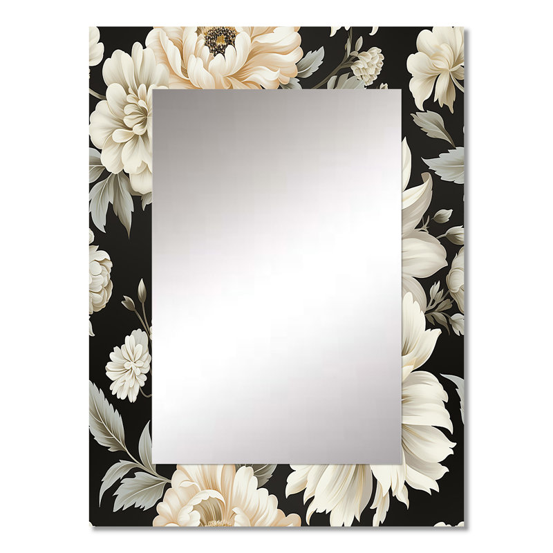 Lagarto Urban Victorian Chic Victorian Pattern - Floral Unique Wall Mirror Decor, Cottage Large Mirror, Printed Metal Art