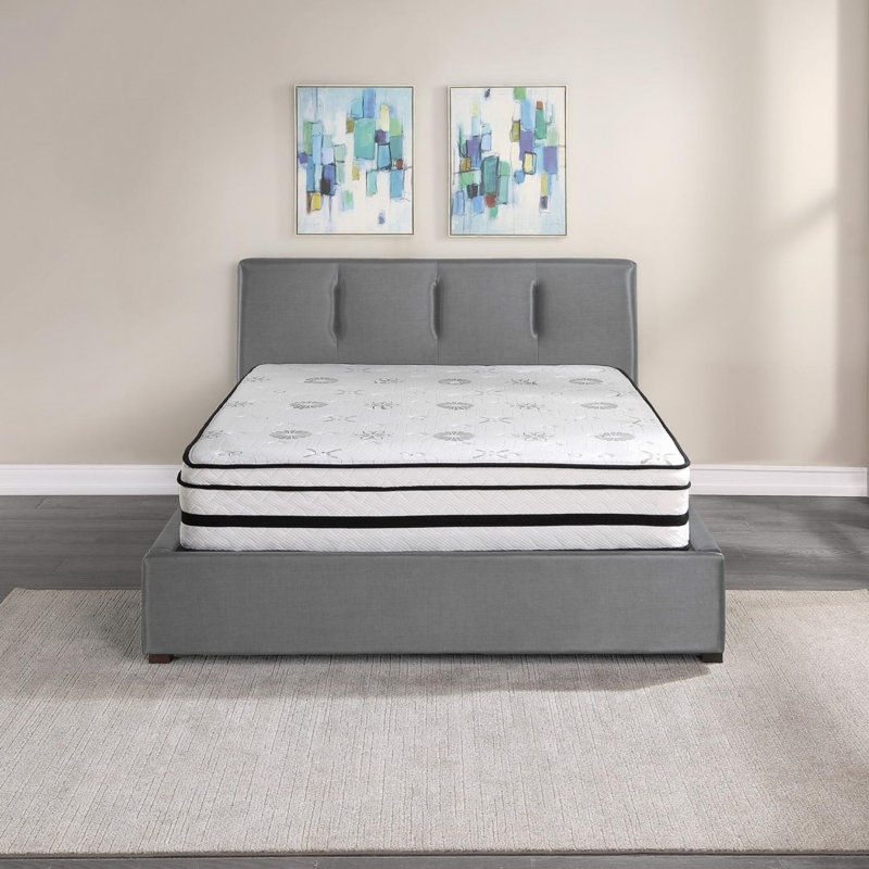 Galindo 12" Modern & Contemporary Full Hybrid Mattress with Adaptive Breathable Fabric, Pocket Coil System (660 count), Green Tea Infused Cover