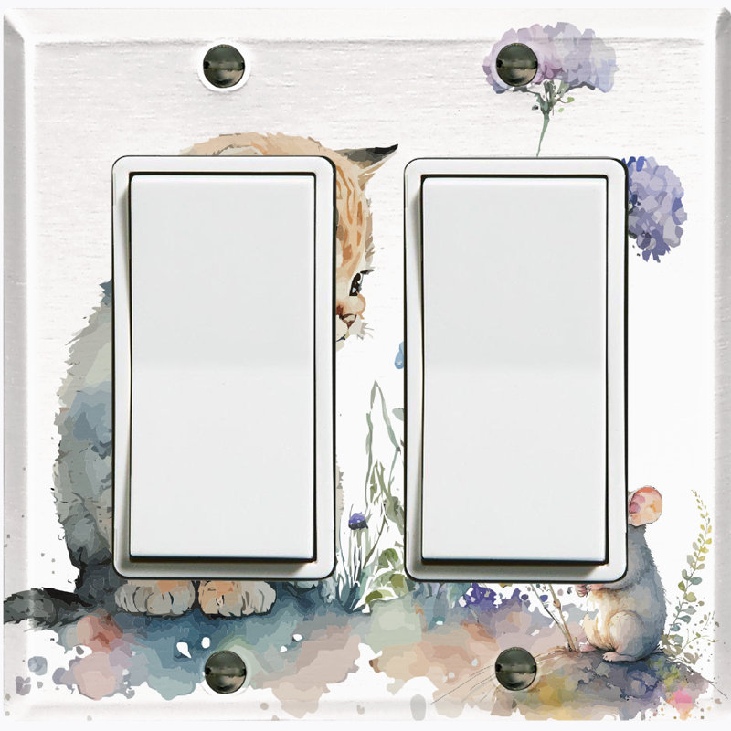 Plaque murale standard pour chat 2 souris