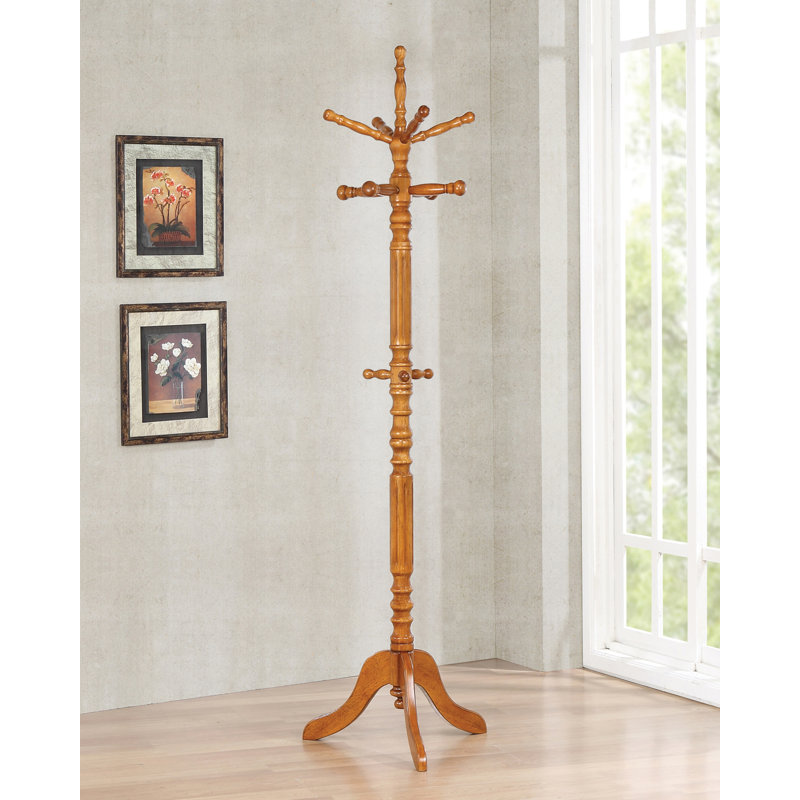 Pendergrass Solid Wood Freestanding Coat Rack, Tobacco