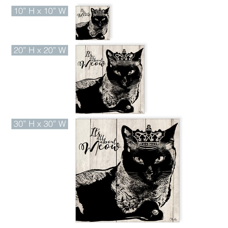 «Cat» Meow », impression sur toile tendue, H 10 po x l 10 po x P 1,5 po