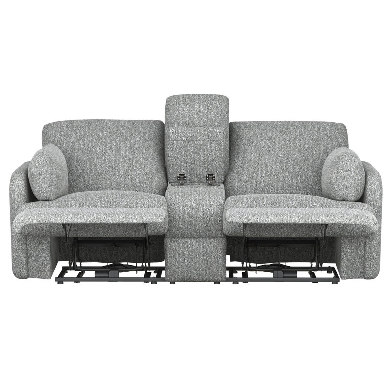 Saxon Gray Power Loveseat With Console