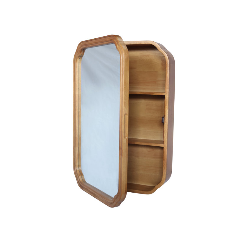 Armoire murale en bois avec miroir