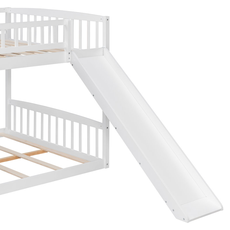 Lit double superposé avec rangement, lit superposé moderne en bois massif avec glissade