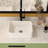 Ceramic Rectangular Bathroom Vessel Sink 16"X12" - White, Modern Style, Stain Sink, White Modern, , Above Counter Mount-426747066