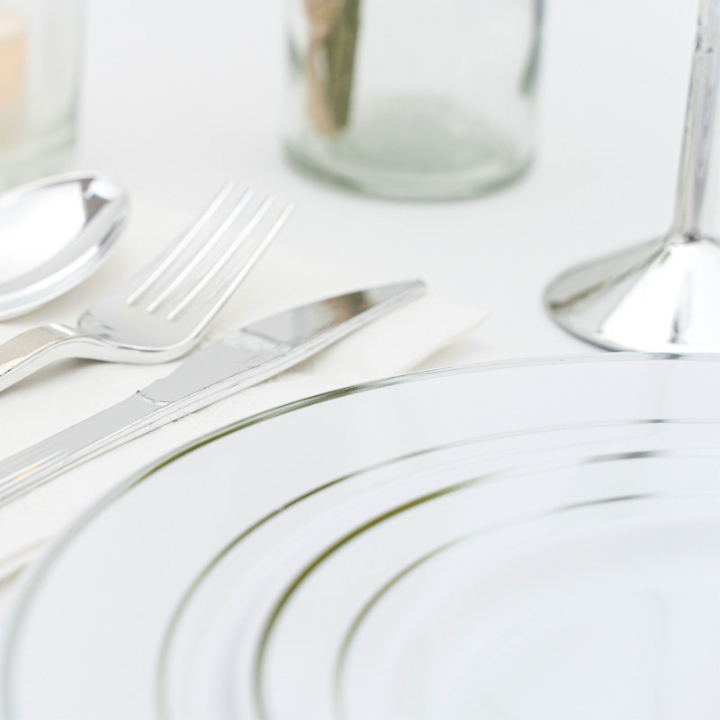 Assiette à dîner jetable en plastique, Or
