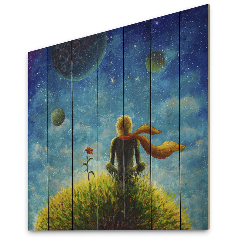 Petit Prince - peinture sur toile, H 16 po x l 16 po x P 1 po