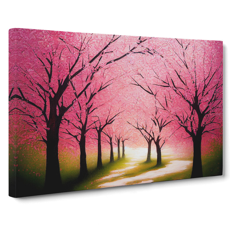 Flourishing Cherry Blossom Trees - Wrapped Canvas, 50cm H x 76cm W x 3cm D