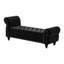 Banc de chambre moderne en velours noir avec compartiment de rangement - 64,5 po
