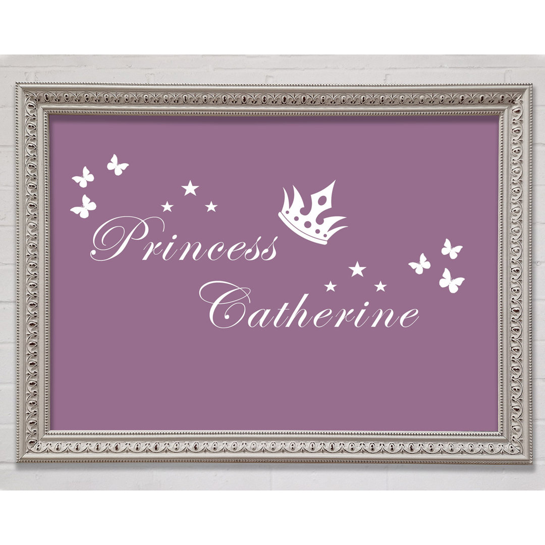 Girls Room Quote Your Own Name Princess 2 Dusty Pink Gerahmter Druck