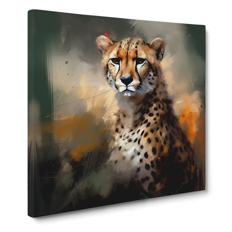 Cheetah Gestural - No Frame Print, 50cm H x 50cm W x 3cm D