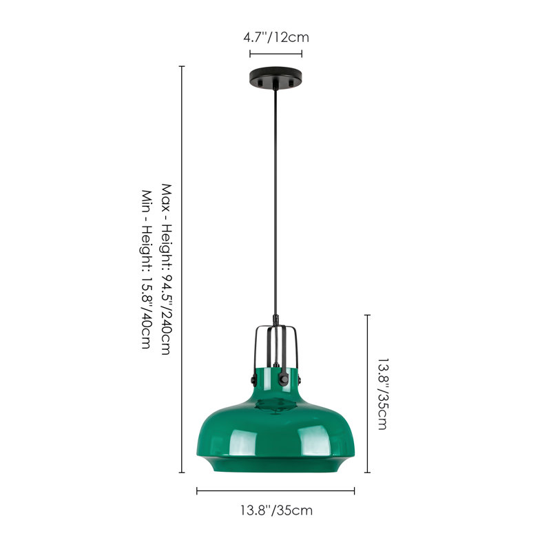 Luminaire suspendu industriel en aluminium à 1 lumière pour salle à manger