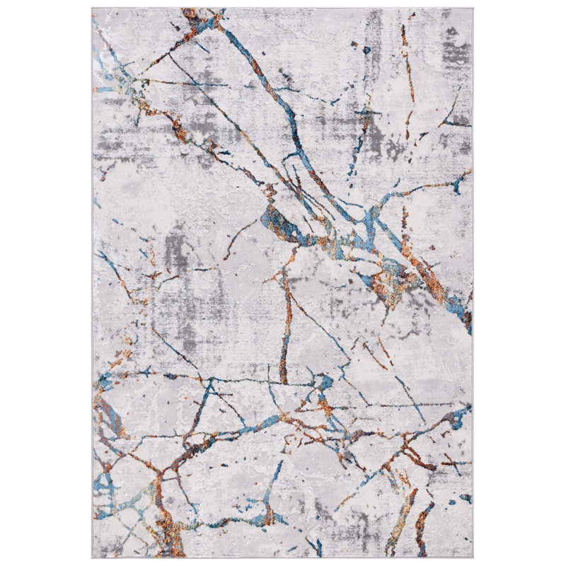 Tapis gris / bleu Alohi 293, Rectangle 9 pi x 12 pi
