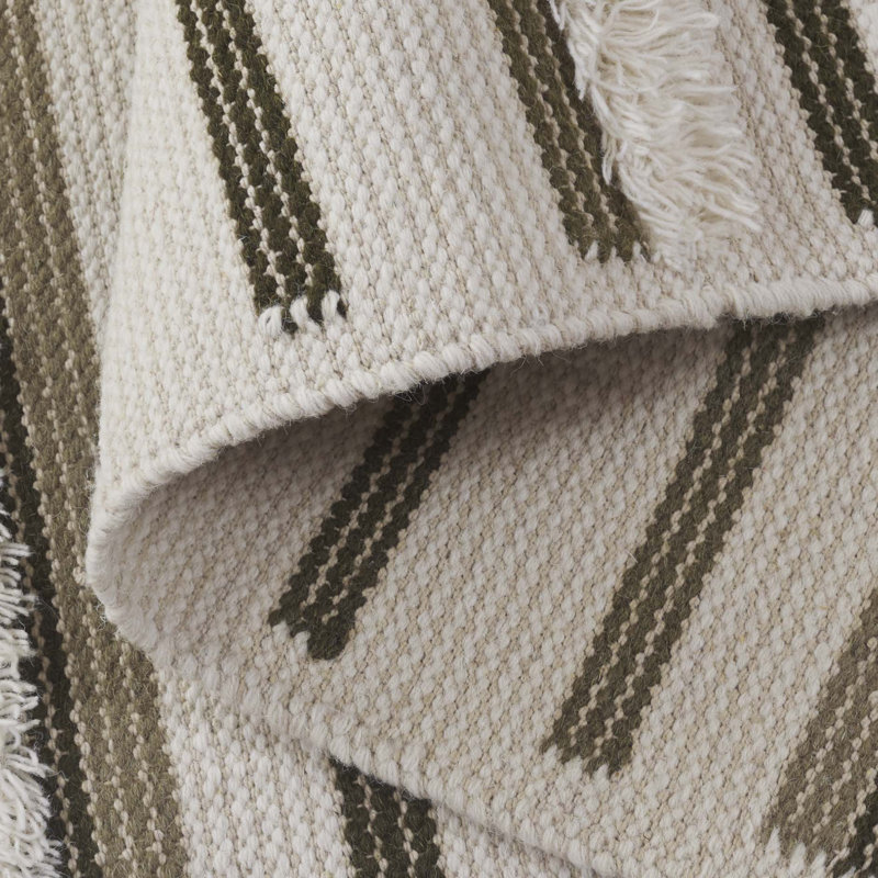 Kenya Hand Woven Wool;Cotton Striped Indoor Rug, Rectangle 5' x 8'