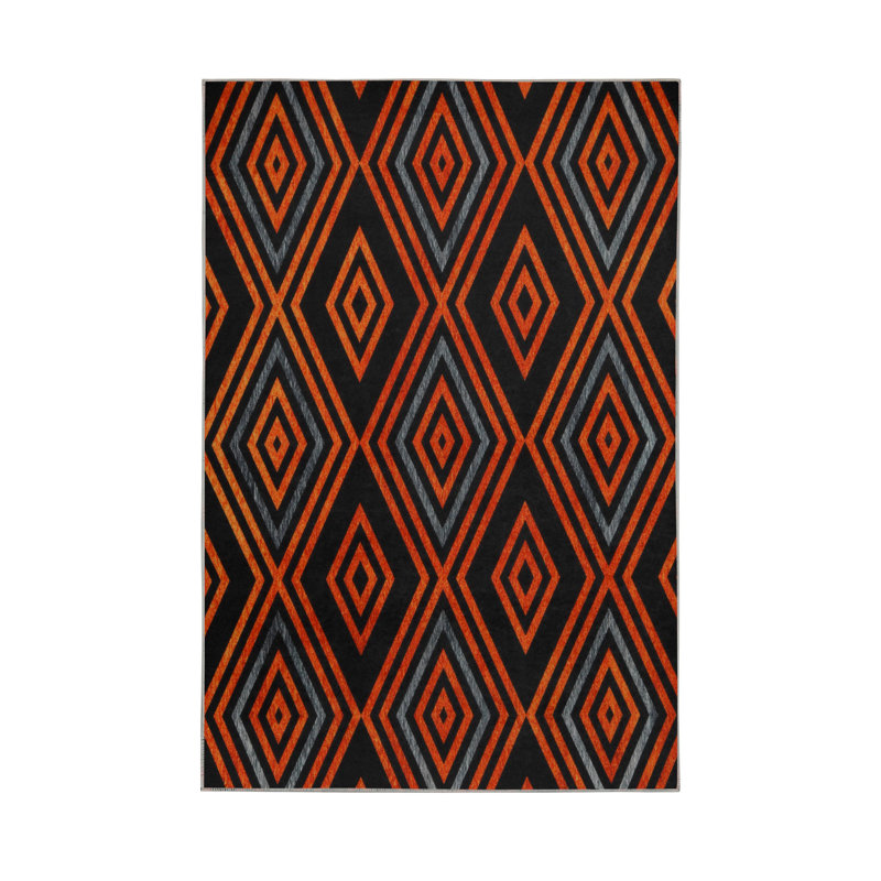 Soft Hall Carpet 2.6 x 4.9 Feet | 100% Polyester, 0.04 in Pile Height | Antibacterial, Non-Slip Underside | Woven with 3D Digital Printing | Machine Washable | Durable & Stylish for Entryways & Living Rooms