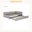 Lit de jour double rembourré en L avec lit gigogne escamotable double-1868120739