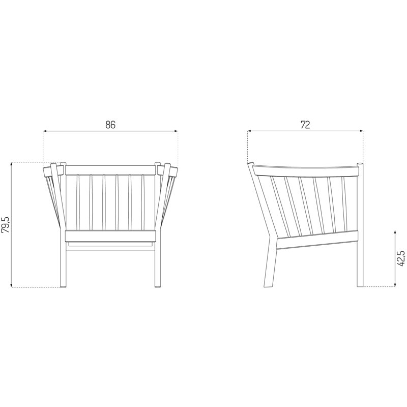 J146 Barrel Chair, Black Leather