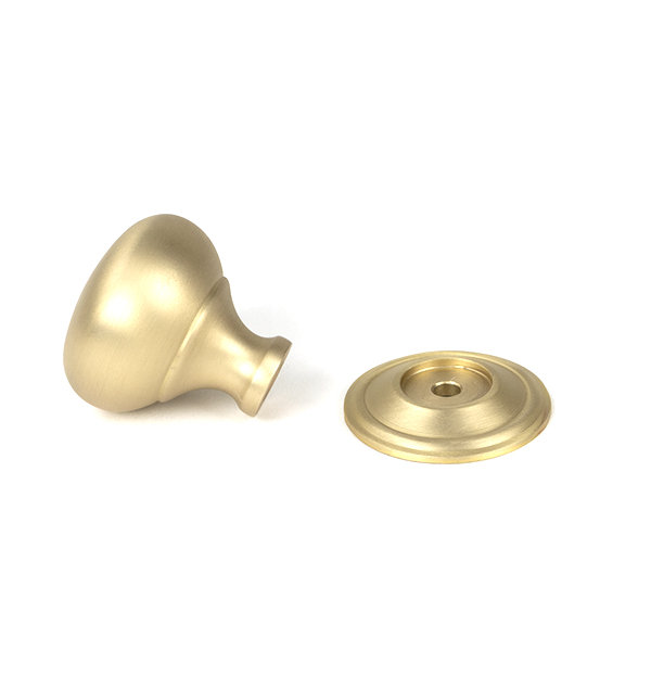 Mushroom Cabinet Knob, 1.30" Knob Diameter, Satin Brass