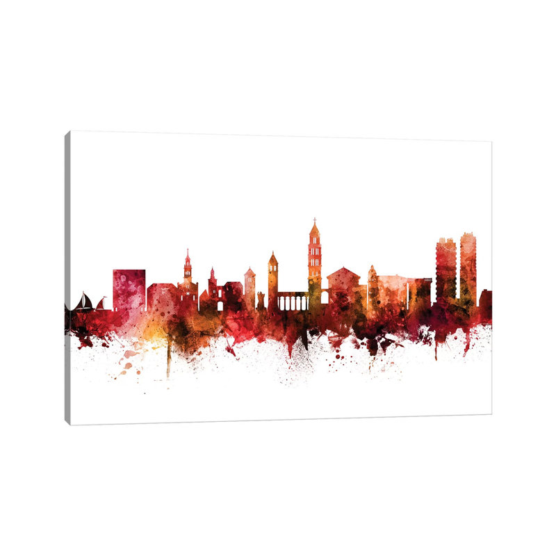 Split, Croatia Skyline by Michael Tompsett - Wrapped Canvas Gallery-Wrapped Canvas Giclée, 20.32 cm H x 30.48 cm W
