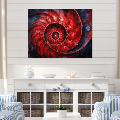 «Scarlet Swirl Shellfish I», reproduction sur toile