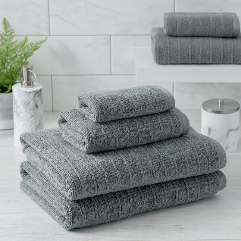 Ensemble de serviettes 6 pièces 100% coton Iva, Gris