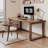 Tan Rectangular Solid Wood desk-109310190