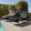 Ensemble de chaises longues de patio en osier, rotin d'extérieur inclinable avec roues, table d'appoint-125823258