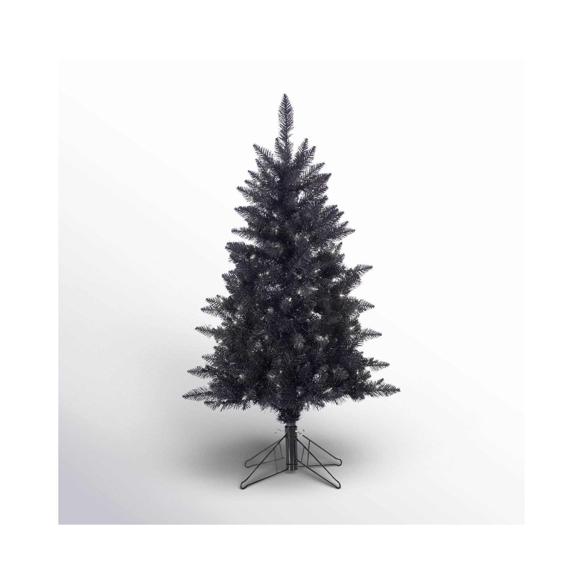 Tuscany Tinsel Black Pine Artificial Christmas Tree with 150 Clear Lights, 4' H