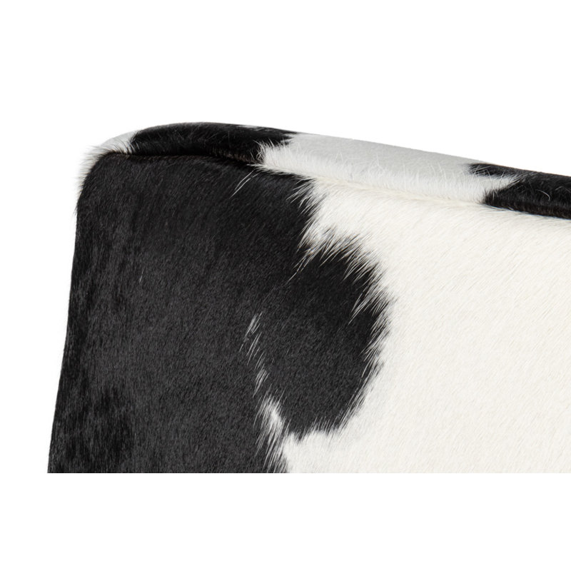 Holloway Leather Armchair, Black/White Genuine Leather