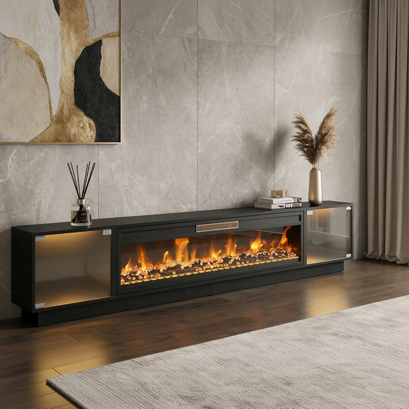Foyer électrique moderne 46 "avec meuble télé