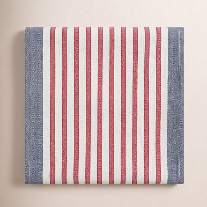 Classic USA Stripe Table Runner, Americana Striped Table Linen for Memorial Day & Fourth of July