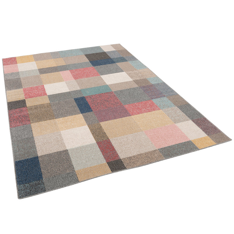 Silver Patchwork Indoor / Outdoor Area Rug, Rectangle 160 x 230cm