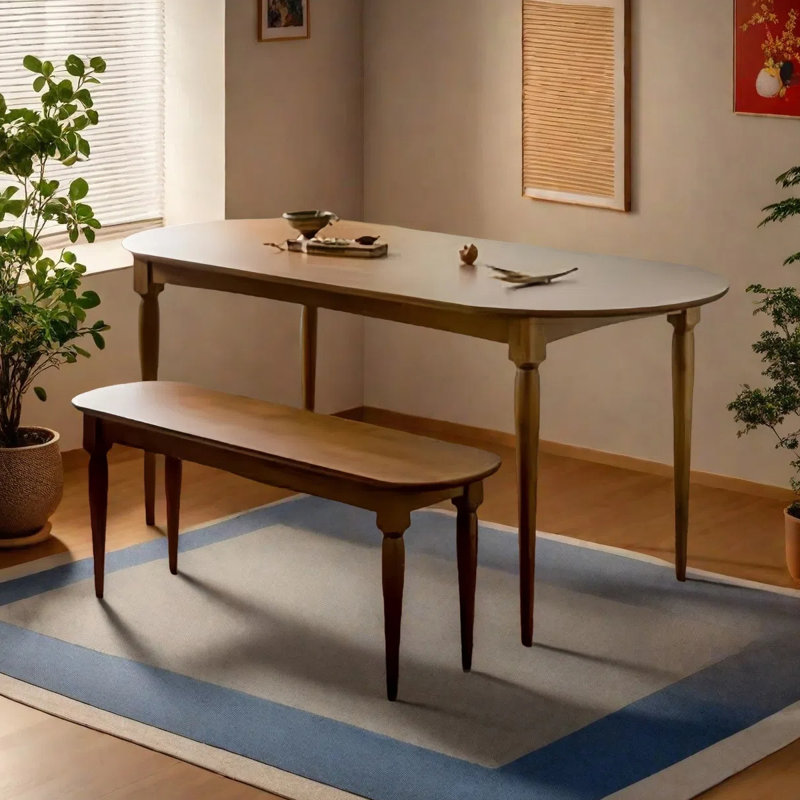 Table de salle à manger ovale de style américain, H 29,53 po x L 62,99 po x l 27,56 po