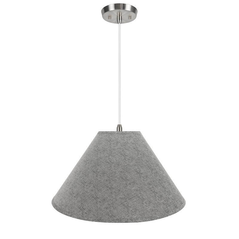 Luminaire suspendu pour 2 lumières unique Siordia, H 14 po x l 23 po x P 7 po, Gris