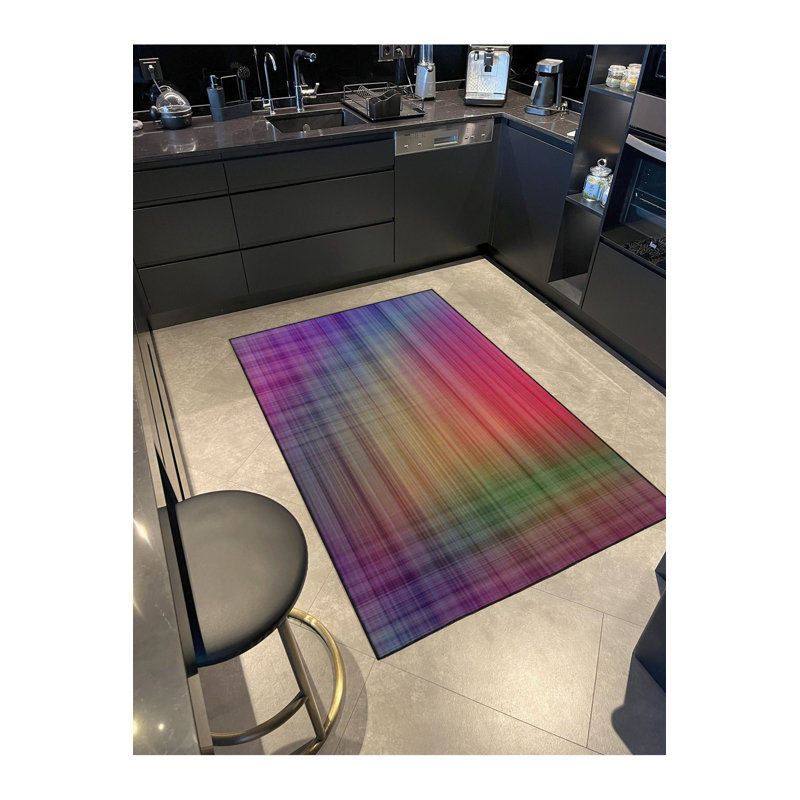Multicolor Shaped Patterned Decorative Washable Rug, Square 3'3" 