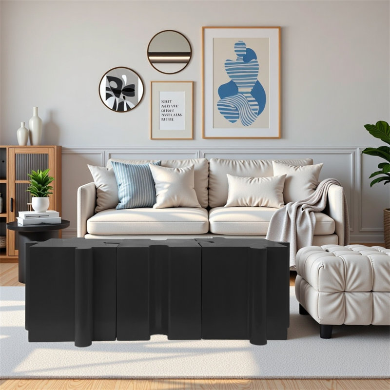 Ensemble de trois tables de casse-tête pour l'intérieur et l'extérieur, Noir