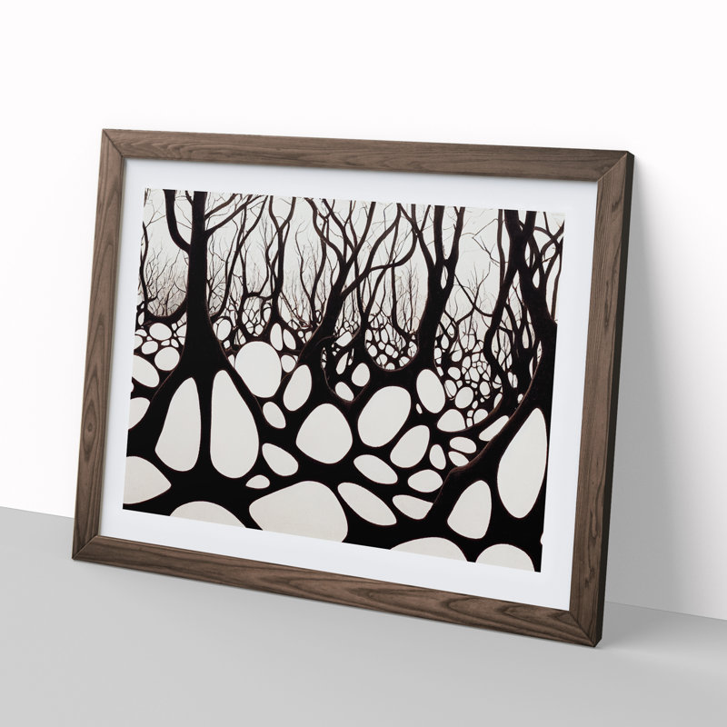 Spellbinding Forest Abstract - Framed Print, 46cm H x 64cm W x 2cm D, Walnut