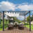 Florence  Aluminum Pergola in Gray Powder-Coated Finish with Adjustable Canopy-39493081-39493269
